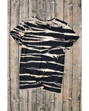 Azura Exchange Tie Dye Stripe Print Bleached T-Shirt - M