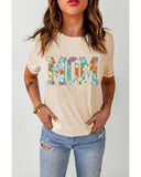 Azura Exchange Floral Letter Print T Shirt - S