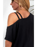 Azura Exchange Criss Cross One Shoulder T Shirt - L