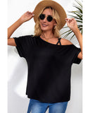 Azura Exchange Criss Cross One Shoulder T Shirt - M