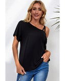 Azura Exchange Criss Cross One Shoulder T Shirt - M