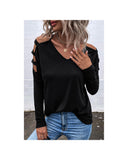 Azura Exchange Cold Shoulder Cut Out Long Sleeve Top - S