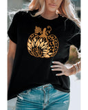 Azura Exchange Halloween Sunflower Pumpkin Graphic Tee - M