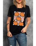 Azura Exchange Pumpkin Flower Square Graphic Tee - M