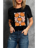 Azura Exchange Pumpkin Flower Square Graphic Tee - S