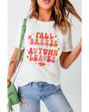 Azura Exchange Graphic Tee with Fall Breeze and Autumn Leaves Design - L