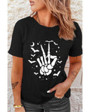 Azura Exchange Halloween Bat & Skeleton Hand Graphic Tee - L