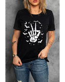 Azura Exchange Halloween Bat & Skeleton Hand Graphic Tee - XL