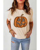 Azura Exchange Leopard Pumpkin Print T Shirt - L