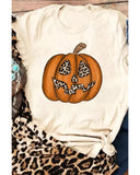 Azura Exchange Leopard Pumpkin Print T Shirt - L