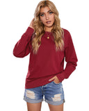 Azura Exchange Solid Crew Neck Pullover Sweatshirt - S