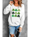 Azura Exchange Clover Print Long Sleeve Sweatshirt - S