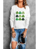 Azura Exchange Clover Print Long Sleeve Sweatshirt - XL