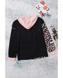 Azura Exchange Leopard Patchwork Hooded Sweatshirt - L