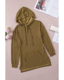 Azura Exchange Ribbed Drawstring Hoodie with Kangaroo Pocket - XL