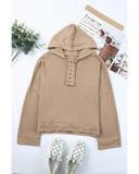 Azura Exchange Casual Khaki Hoodie with Patchwork Trim - 2XL