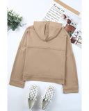 Azura Exchange Casual Khaki Hoodie with Patchwork Trim - 2XL