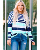 Azura Exchange Striped Drawstring Hoodie - L