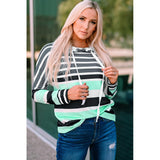 Azura Exchange Striped Drawstring Long Sleeve Hoodie - M