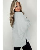 Azura Exchange Oversized Button Collared Sweatshirt - M