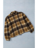 Azura Exchange Plaid Pattern Fleece Sweatshirt with Zip Collar - 2XL