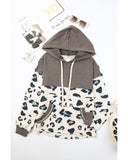 Azura Exchange Color Block Pocketed Drawstring Hoodie - S