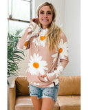 Azura Exchange Daisy Print Doublehood Sweatshirt - M