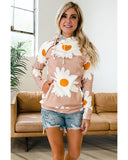 Azura Exchange Daisy Print Doublehood Sweatshirt - M