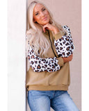 Azura Exchange Leopard Bishop Sleeve Hooded Sweatshirt - L