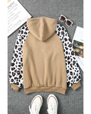 Azura Exchange Leopard Bishop Sleeve Hooded Sweatshirt - M