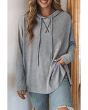 Azura Exchange Relaxed Drawstring Hooded Sweater - M