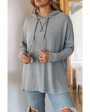 Azura Exchange Relaxed Drawstring Hooded Sweater - M