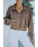 Azura Exchange Zipped Cropped Sweatshirt with Pocket - 2XL