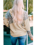 Azura Exchange Leopard Patchwork Hooded Sweatshirt with Pocket - M