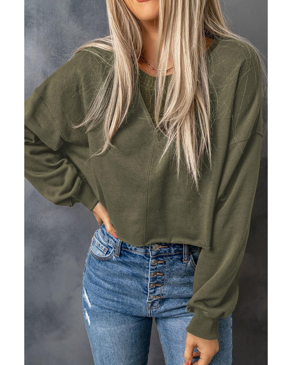 Azura Exchange Cropped Drop Shoulder Sweatshirt - XL