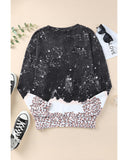 Azura Exchange Bleached Leopard Pullover Sweatshirt - M