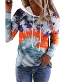 Azura Exchange Tie Dye Drawstring Hoodie with Kangaroo Pocket - M