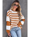 Azura Exchange Drop Shoulder Striped Pullover Sweatshirt - 2XL