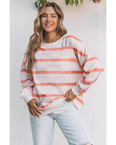 Azura Exchange Drop Shoulder Pullover Sweatshirt with Striped Pattern - 2XL