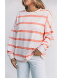 Azura Exchange Drop Shoulder Pullover Sweatshirt with Striped Pattern - 2XL