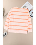 Azura Exchange Drop Shoulder Pullover Sweatshirt with Striped Pattern - M