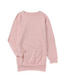 Azura Exchange Slit Buttons Crew Neck Sweatshirt - M