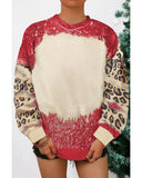 Azura Exchange Leopard Print Sweatshirt with Tie Dye Design - L