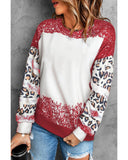 Azura Exchange Leopard Print Sweatshirt with Tie Dye Design - S