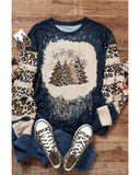 Azura Exchange Leopard Color Block Pullover Sweatshirt - L