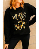 Azura Exchange Merry & Bright Print Sweatshirt - M