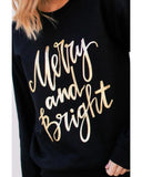 Azura Exchange Merry & Bright Print Sweatshirt - M