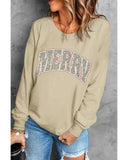 Azura Exchange MERRY Leopard Print Long Sleeve Graphic Sweatshirt - S