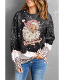 Azura Exchange Leopard Print Graphic Sweatshirt - M