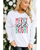 Azura Exchange Merry and Bright Long Sleeve Graphic Sweatshirt - S